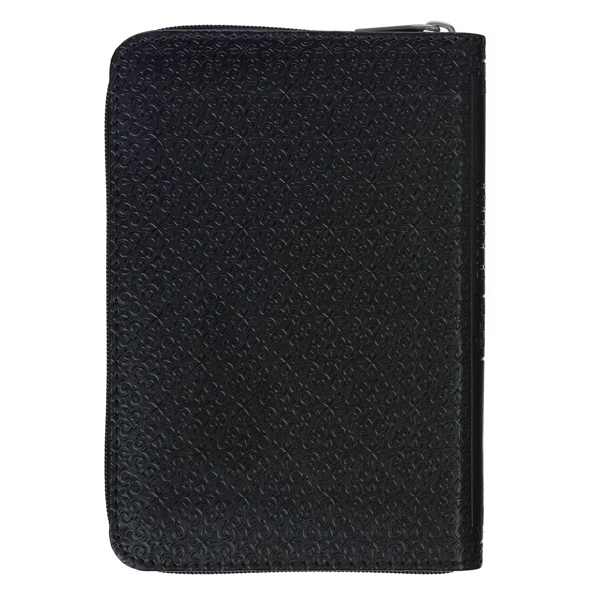 King James Version, Black Faux Leather Pocket Bible with Zippered Closure