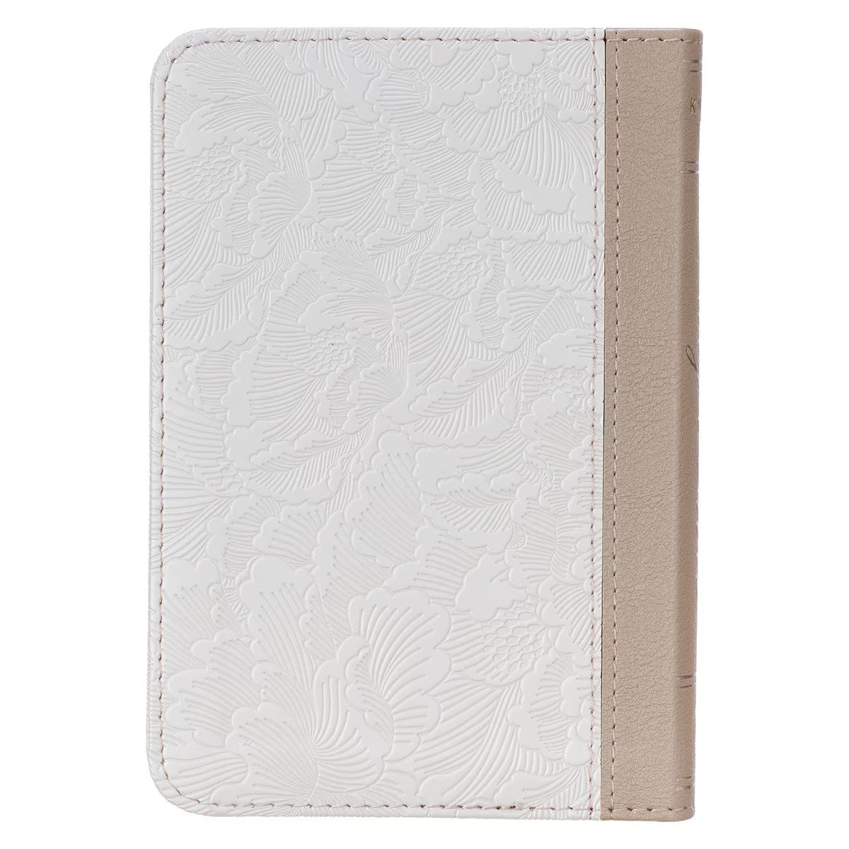 King James Version, Pearlized White and Taupe Faux Leather Pocket Bible