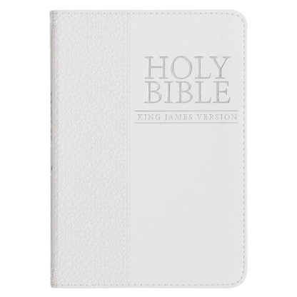 King James Version, White Faux Leather Compact Bible