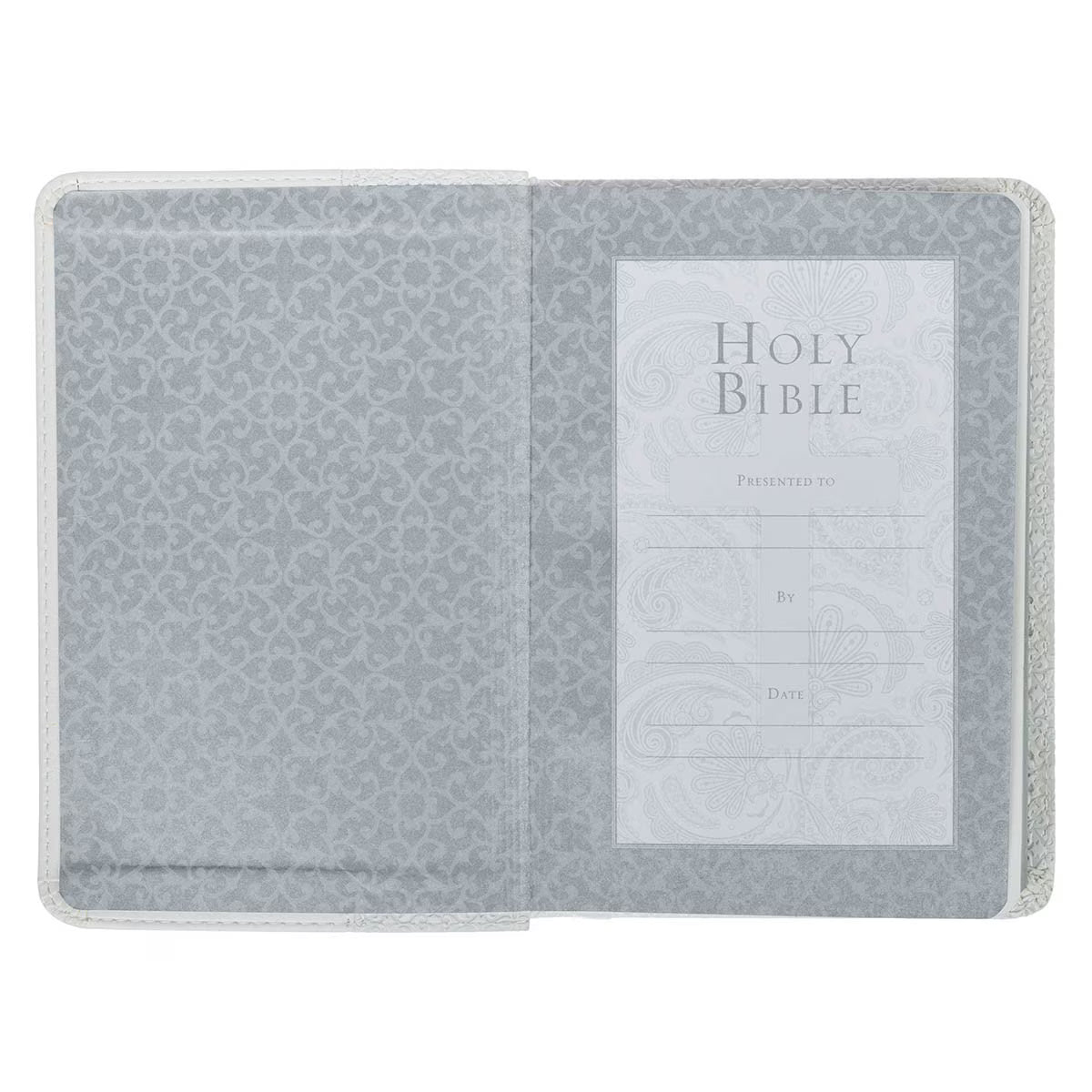 King James Version, White Faux Leather Compact Bible