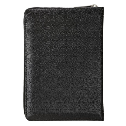 King James Version, Black Faux Leather Compact Bible with Zippered Closure