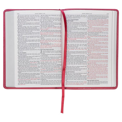 King James Version, Pink Faux Leather Compact Bible
