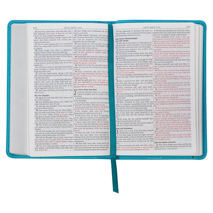 King James Version, Turquoise Faux Leather Compact Bible
