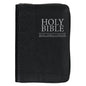 King James Version, Black Faux Leather Pocket Bible with Zippered Closure