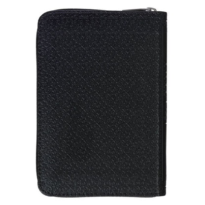 King James Version, Black Faux Leather Pocket Bible with Zippered Closure