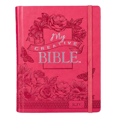 King James Version, Bright Pink Faux Leather Hardcover, My Creative Bible