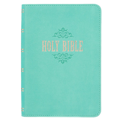 King James Version, Robin’s-egg Blue Faux Leather Large Print Compact Bible