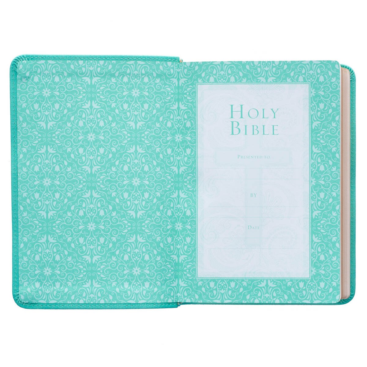 King James Version, Robin’s-egg Blue Faux Leather Large Print Compact Bible
