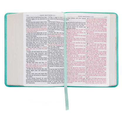 King James Version, Robin’s-egg Blue Faux Leather Large Print Compact Bible