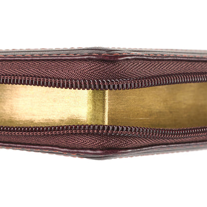 King James Version Bible, Burgundy and Saddle Tan Framed Faux Leather Compact with Zippered Closure