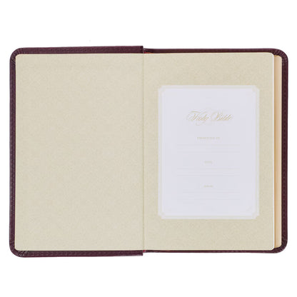 King James Version, Burgundy Faux Leather Pocket Bible