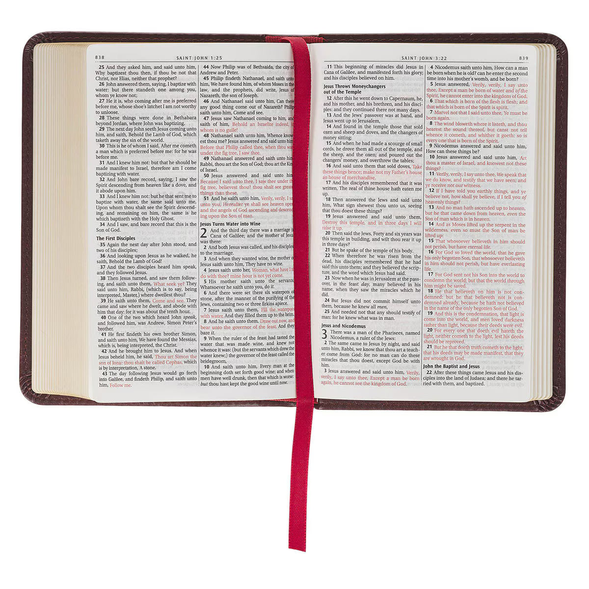 King James Version, Burgundy Faux Leather Pocket Bible