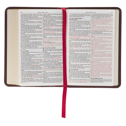King James Version, Burgundy Faux Leather Pocket Bible