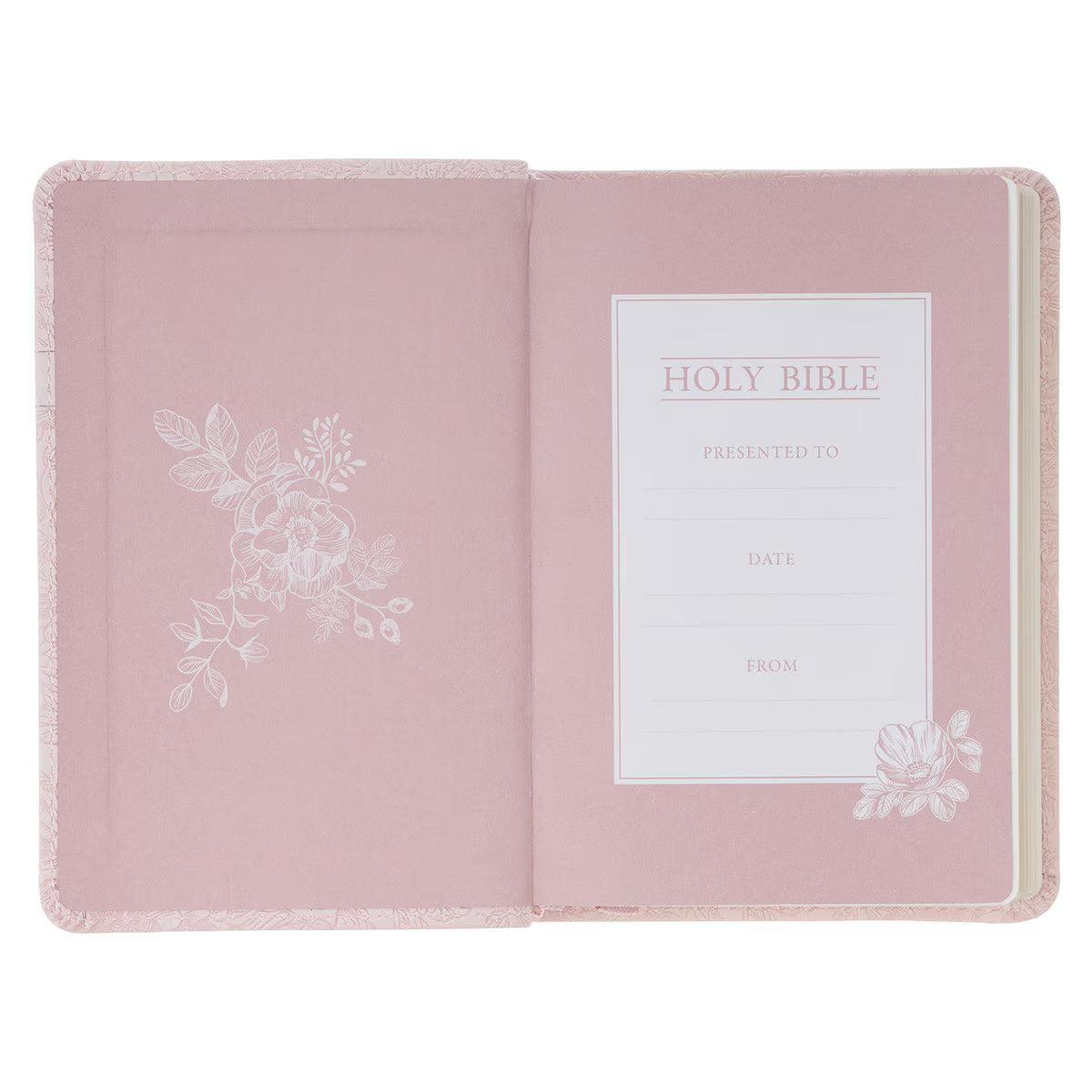 King James Version, Blush Rose Faux Leather Floral Pocket Bible