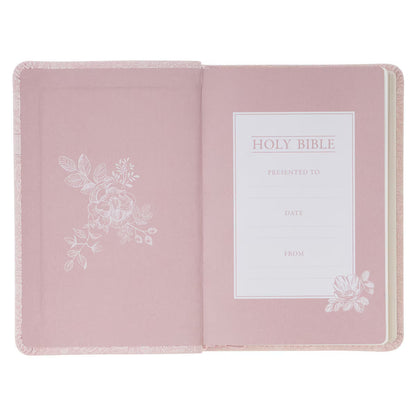 King James Version, Blush Rose Faux Leather Floral Pocket Bible